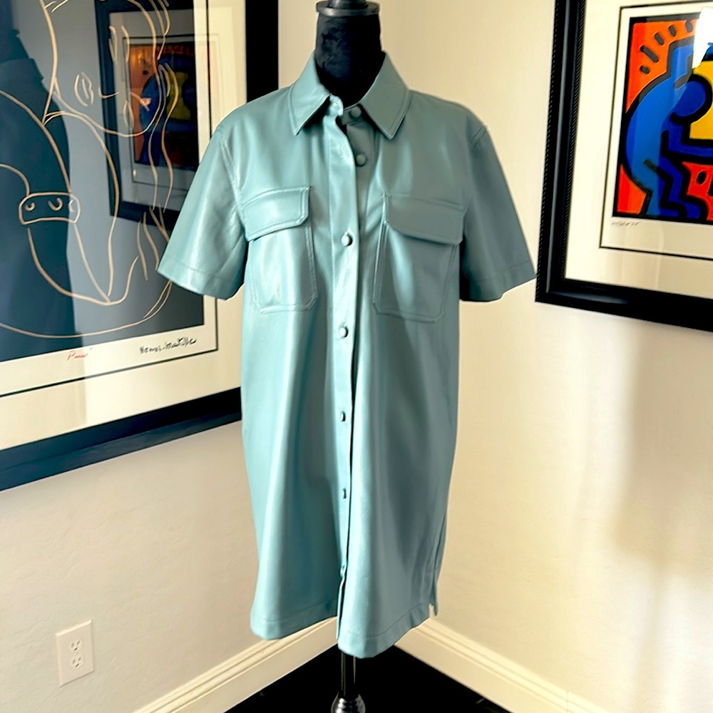 Avec Les Filles Vegan Leather Button up Dress Size Medium